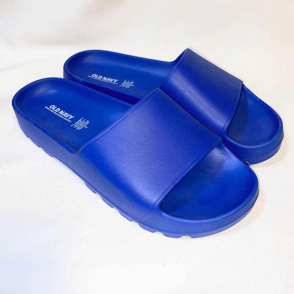 Old Navy EVA Pool Slides Royal Blue Sugarcane Sandals Mens 10 S/663816-05‎